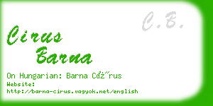 cirus barna business card